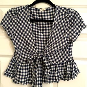 Flirty blue and white check top from Brandy Melville.